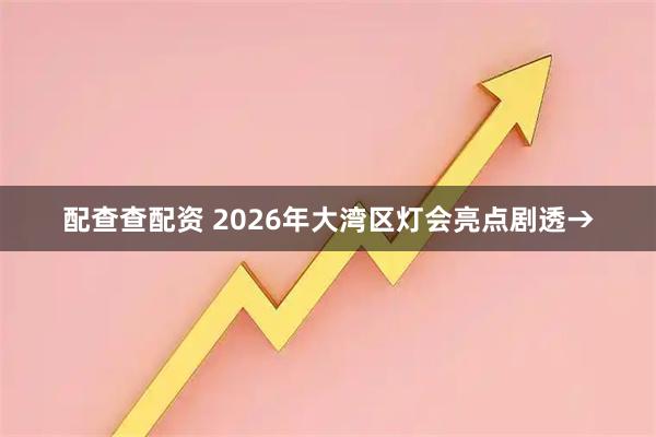 配查查配资 2026年大湾区灯会亮点剧透→